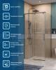 Душевой уголок BelBagno SOFT_CLOSE-1-AH-1-100/80-C-GM профиль оружейная сталь, стекло прозрачное, 100x80x200 фото 10