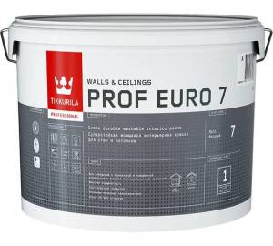Краска интерьерная Tikkivala Prof Euro 7 матовая база A 9 л