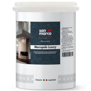 Декоративное покрытие San Marco Marcopolo Luxury база Bianco белая 1 л