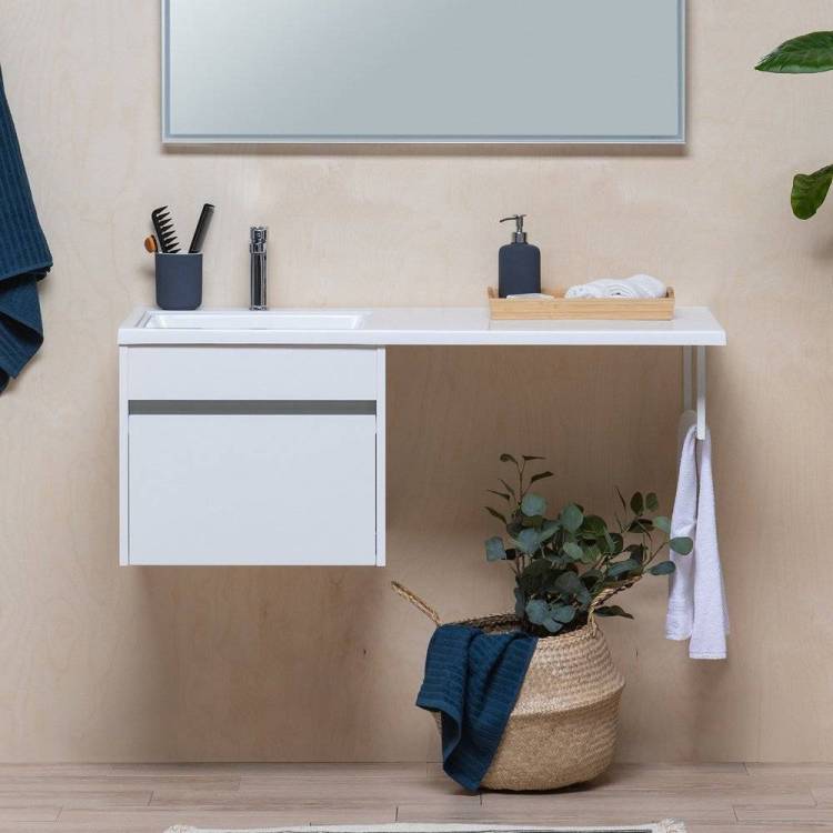 Тумба с раковиной Aquanet Токио 58 1 ящик