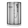 Душевая кабина Am.Pm X-Joy W94C-401-090BT 90x90, 1/4 круга, профиль матовый черный, стекло прозрачное
