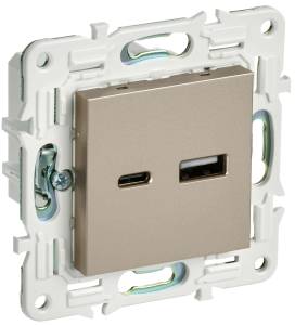 Розетка USB type A+C IEK Skandy SK-U22-018-K37 шампань