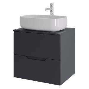 Тумба с раковиной Orange Line Li-60TugMDF+B07-540W графит матовый, 60 см