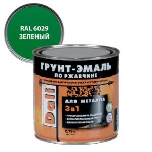 Грунт-эмаль по ржавчине 3 в 1 гладкая алкидная Dali RAL 6029 зеленый 0.75 л