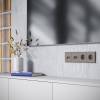 Лицевая панель для ТВ-розетки+Ethernet RJ45 Voltum S70 VLS002714 капучино фото 5