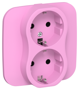 Розетка 2-местная с заземлением IEK Flite FI-R21A-16-1-K99 пурпурный