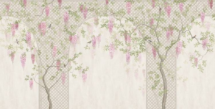 Фреска Ortograf Aurora 34116 Wisteria Кракелюр Серебро FK-S