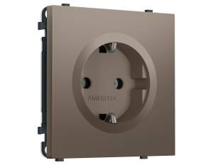 Комплект механизма электрической розетки с заземлением Ambrella Volt Sigma MS636010 темная бронза матовый