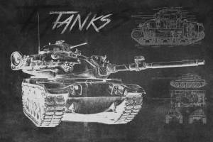 3D Фотообои Artegrafico «Танк мелом» PD-012 акварель