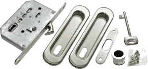 Замок для раздвижных дверей и шкафов-купе Morelli MHS150 L MHS150 L SC (Матовый хром)