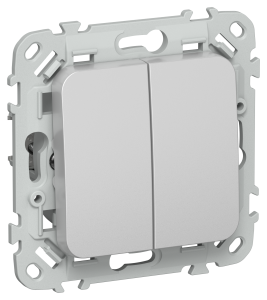 Выключатель 2-клавишный IEK Flite FI-V24-0-10-1-K47 алюминий