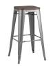 Стул барный Stool Group Tolix Wood YD-H765-W YG-15 серебристый матовый