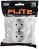 Розетка 2-местная с заземлением и шторками IEK Flite FI-R24C-16-1-K01 белый фото 2