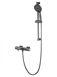 Смеситель для ванны Wonzon & Woghand WW-C2011-A-BGG с душевым гарнитуром и термостатом, темный графит