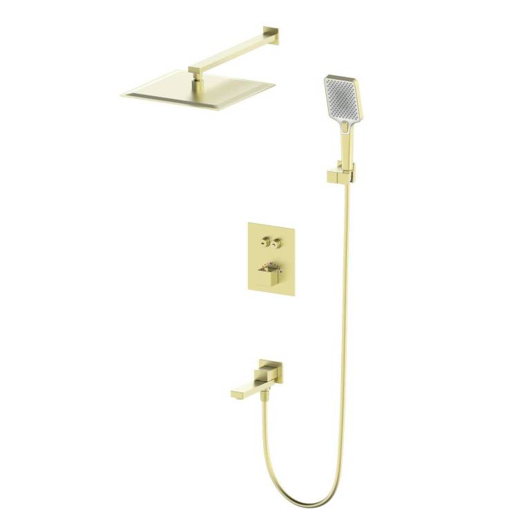 Душевой комплект Wonzon & Woghand WW-88929003-BG золотой, с термостатом