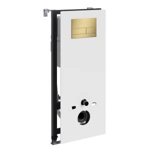 Система инсталляции для унитазов Wasserkraft New Abens 20TLT.010.ME.WH.MG04 клавиша золото матовое