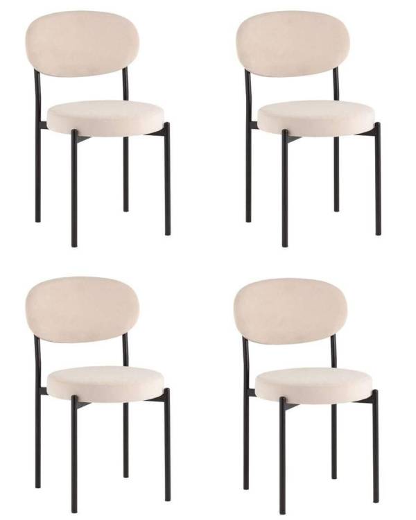 Набор из 4 стульев Stool Group Бриф SN AV 477-C05-9005-K X4 бежевый, велюр