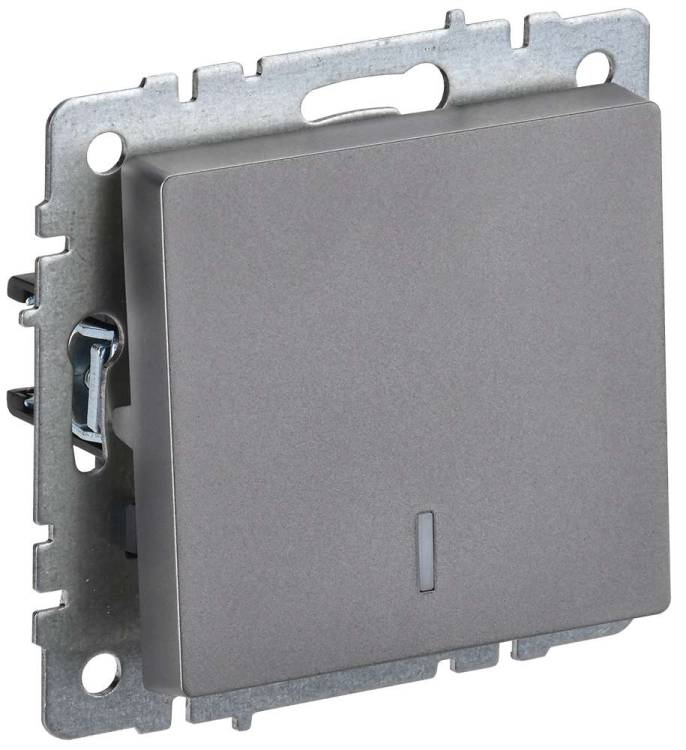 Выключатель 1-клавишный IEK Brite BR-V10-1-10-K46 сталь
