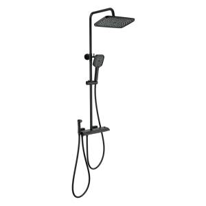 Душевая стойка Wonzon & Woghand WW-B4132-A-MB черная, с термостатом