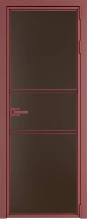 Межкомнатная дверь Profil Doors 2 AX цвет профиля Красный антрацит, стекло безопасное 6 мм монохром шоколад 600x2000