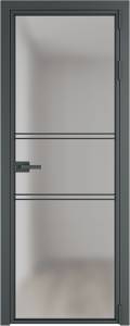 Межкомнатная дверь Profil Doors 2 AX цвет профиля Серая ночь, стекло безопасное 6 мм матовое 700x2000