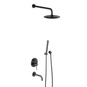 Душевой комплект Damixa Scandinavian Pure 936510300 встраиваемый, со смесителем и изливом, черный