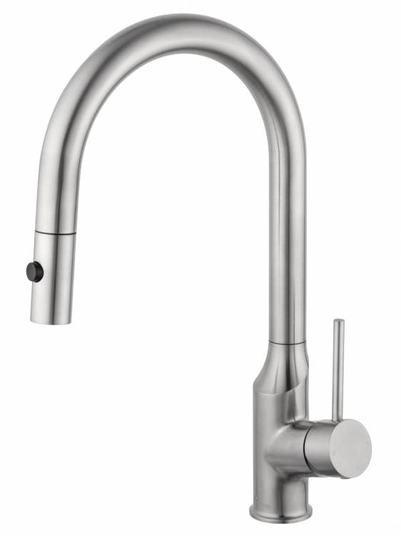 Смеситель для кухни Wonzon & Woghand WW-A21252-BS с выдвижным изливом, брашированный никель