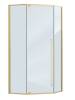 Душевой уголок Cezares PLANE-P-1-100-C-BORO профиль брашированное золото, стекло прозрачное, 100x100x195
