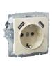 Розетка 1-местная с заземлением, шторками и USB Type A+A IEK Brite BR-R14-16-U21-D21-K10 бежевый фото 2