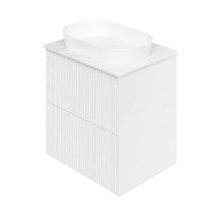 Тумба с раковиной La Fenice Terra Twin Bianco NFNC-01-TER-B-60-2-3-GL-GG белая матовая, 60 см