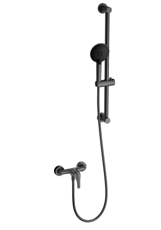 Смеситель для душа Wonzon & Woghand WW-4570-BGG с гарнитуром, темный графит