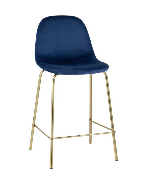 Стул полубарный Stool Group Валенсия CC-91003B HLR-64 синий, золотые ножки