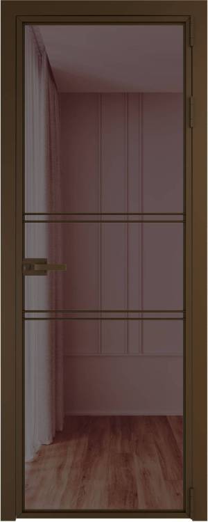 Межкомнатная дверь Profil Doors 2 AX цвет профиля Деорэ, стекло безопасное 6 мм золотистая бронза 600x2000