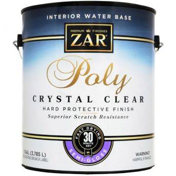 Полиуретановый лак ZAR Poly Crystal Clear Interior Water Base полуглянцевый 3.78 л