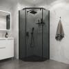Душевой уголок Niagara Eco NG-1010-14DT профиль черный матовый, стекло тонированное, 100x100x190 фото 3