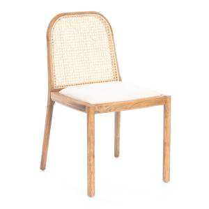 Стул Tetchair Freya 24411 груша (№3), бежевый лен, дерево вяз, ротанг, ткань лён