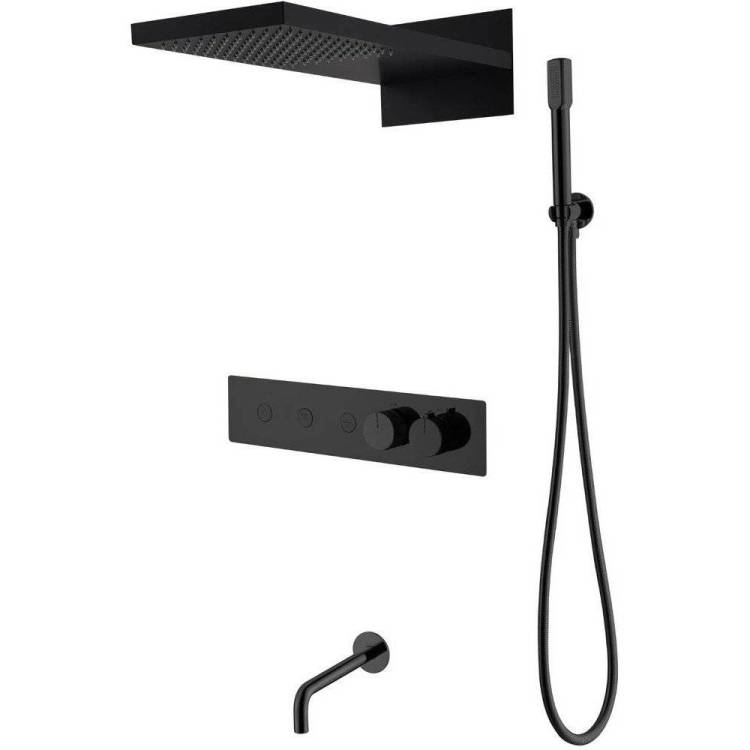 Душевой комплект Boheme Fusion 131-2-B черный, с внутренней частью