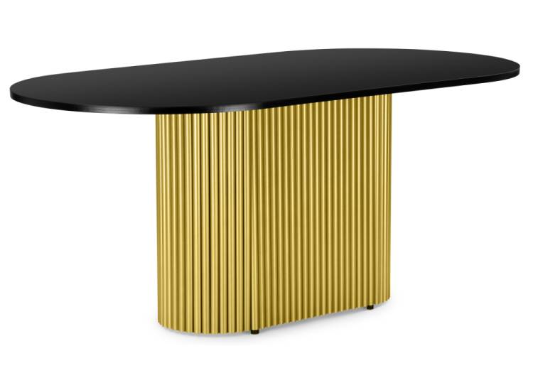 Стол Notta Барон О 620291 черная шагрень пленка, золотые ноги 180x90x75