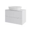 Тумба с раковиной Orange Line Li-70TuwMDF+B08-500W белый матовый, 70 см