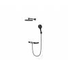 Душевой комплект Berges Wasserhaus Morans 75004 с изливом и термостатом, черный матовый фото 3