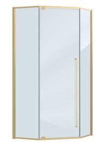 Душевой уголок Cezares PLANE-P-1-90-C-BORO профиль брашированное золото, стекло прозрачное, 90x90x195
