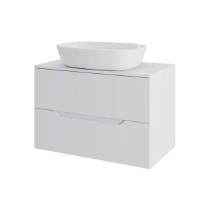 Тумба с раковиной Orange Line Li-70TuwMDF+B08-500W белый матовый, 70 см