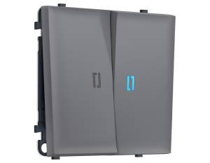 Комплект механизма 2-клавишного выключателя Ambrella Volt Sigma MS864020 платиново-серый мягкое касание