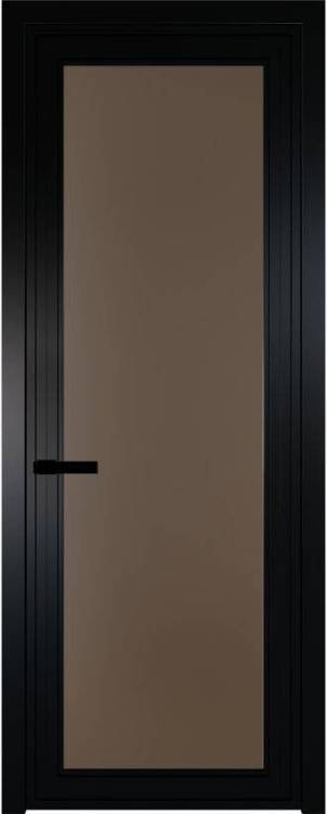Межкомнатная дверь Profil Doors 1 AGP цвет профиля Черный, стекло безопасное 6 мм монохром гляссе 600x2000