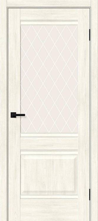 Межкомнатная дверь Остекленная Bravo Прима-3 153-0591 Полотоно Nordic Oak, Стекло White Сrystal 2000х900