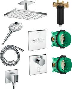 Душевой комплект Hansgrohe Rainmaker Select 460 (3 jet) 24006400 + 26530400 + 26486000 + 28276000 + 15735400 + 15736400
