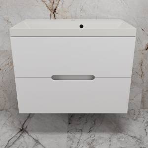 Тумба с раковиной Style Line Матис 80 подвесная, белая матовая, раковина жасмин, 57x80x45