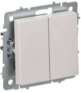 Выключатель 2-клавишный перекрестный IEK Brite BR-V23-0-10-K36 жемчуг