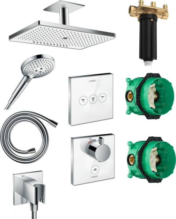Душевой комплект Hansgrohe Rainmaker Select 460 (3 jet) 24006400 + 26530400 + 26486000 + 28276000 + 15735400 + 15736400