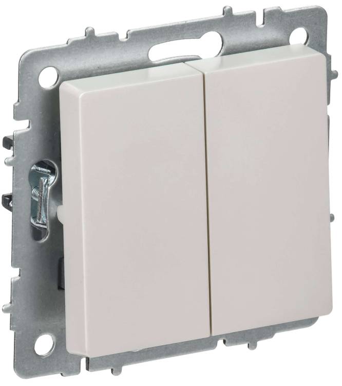 Выключатель 2-клавишный перекрестный IEK Brite BR-V23-0-10-K36 жемчуг